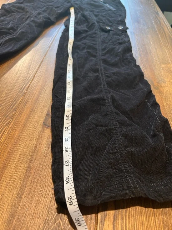 Vintage Black Corduroy cargo pants with floral embroidery, waist 30” - Picture 7 of 8